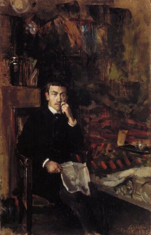 Boh?me, Portrait of the Painter Adam D?rnberger by Akseli Gallen-Kallela Oil Painting