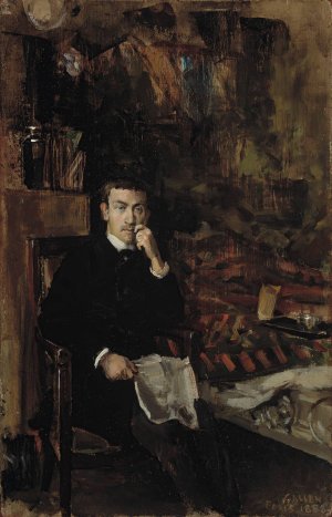 Boheme, Portrait Of The Norwegian Artist C. A. Dornberger by Akseli Gallen-Kallela Oil Painting