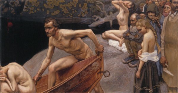Main Product Photo of By the River of Tuonela Painting by Akseli Gallen-Kallela