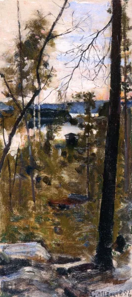 Evening Landscape from Korpilahti by Akseli Gallen-Kallela Oil Painting