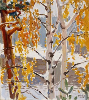 First Snow by Akseli Gallen-Kallela Oil Painting