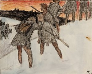 Flight from Impivaara by Akseli Gallen-Kallela Oil Painting