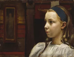 Head of a Girl, Little Anna Oil painting by Akseli Gallen-Kallela
