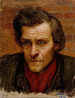 Head of a Man, study for the painting By the River of Tuonela by Akseli Gallen-Kallela Oil Painting