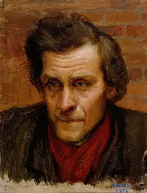 Head of a Man, study for the painting By the River of Tuonela Oil painting by Akseli Gallen-Kallela