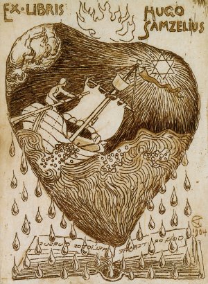Hugo Samzeliuksen exlibris by Akseli Gallen-Kallela Oil Painting