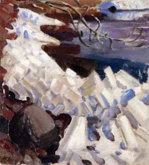 Ice Breaking on the Shores of Kalela painting by Akseli Gallen-Kallela
