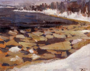 Ice Floes at Kalela's Shore by Akseli Gallen-Kallela Oil Painting