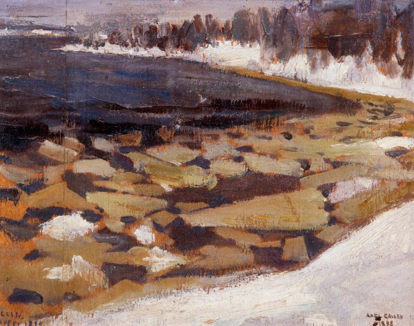 Ice Floes at Kalela's Shore by Akseli Gallen-Kallela - Hand-Painted Oil Painting Reproduction