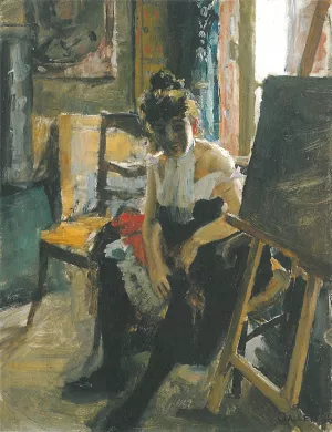 In the Studio painting by Akseli Gallen-Kallela