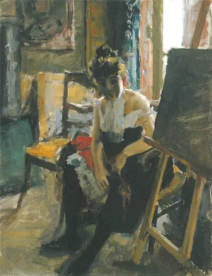 In the Studio Oil painting by Akseli Gallen-Kallela