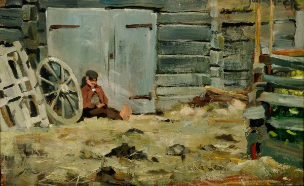 In The Sunshine  by Akseli Gallen-Kallela - Hand-Painted Oil Painting Reproduction