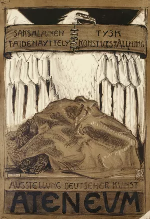 Juliste Saksalaiseen taidenayttelyyn Ateneumissa 1922 Oil painting by Akseli Gallen-Kallela
