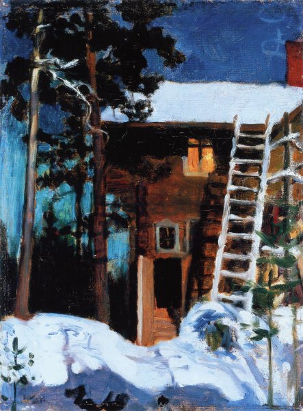 Kalela in Winter by Akseli Gallen-Kallela - Hand-Painted Oil Painting Reproduction