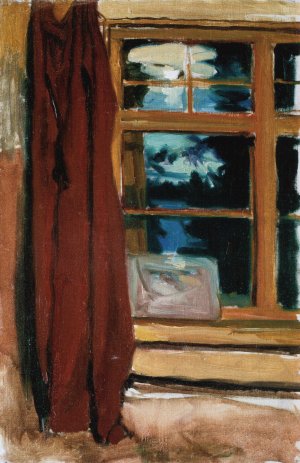 Kalela's Library in Moonlight by Akseli Gallen-Kallela Oil Painting