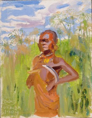 Kikuyu In Papyrus Reeds by Akseli Gallen-Kallela Oil Painting