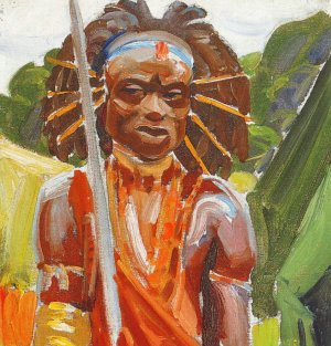 Kikuyu Warrior by Akseli Gallen-Kallela Oil Painting