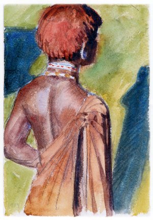 Kikuyu Warrior by Akseli Gallen-Kallela Oil Painting