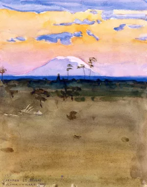 Kilimanjaro at Sunset by Akseli Gallen-Kallela Oil Painting