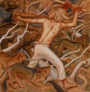 Kullervo and the Stolen Cattle by Akseli Gallen-Kallela Oil Painting