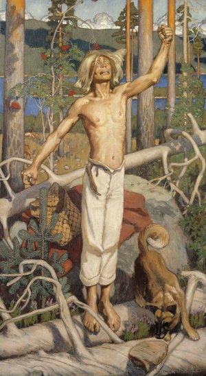 Kullervo Cursing by Akseli Gallen-Kallela Oil Painting