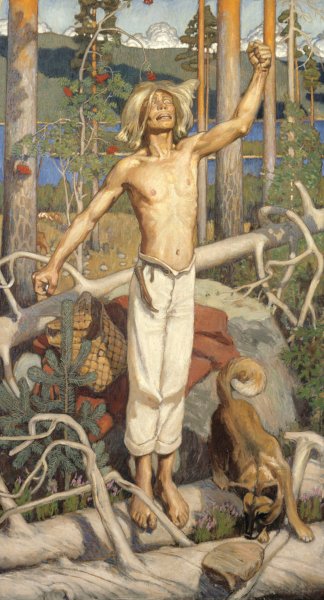 Kullervo Cursing by Akseli Gallen-Kallela - Hand-Painted Oil Painting Reproduction