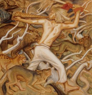 Kullervo Herding His Wild Flocks by Akseli Gallen-Kallela Oil Painting