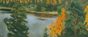 Lake View In Autumn by Akseli Gallen-Kallela Oil Painting