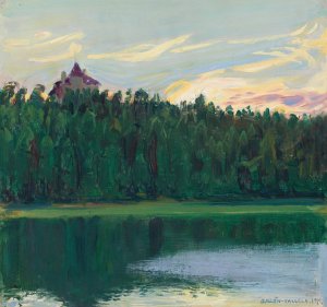 Lakeside Landscape by Akseli Gallen-Kallela Oil Painting