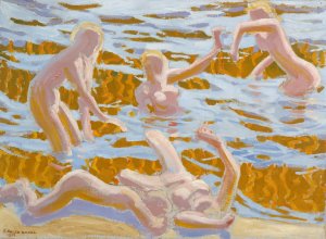 Oceanides by Akseli Gallen-Kallela Oil Painting