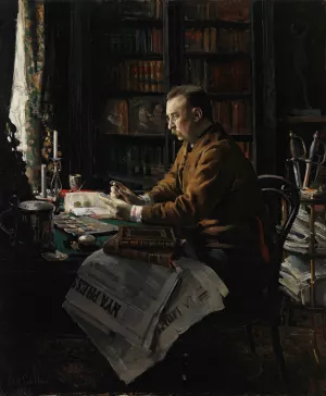 Portrait Of Doctor Herman Frithiof Antell Oil painting by Akseli Gallen-Kallela