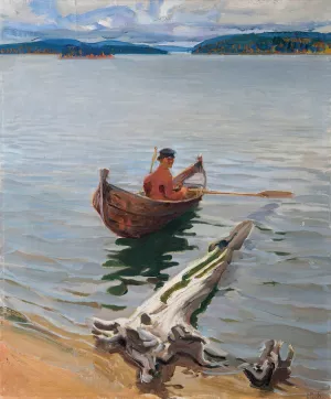 Rower on the lake by Akseli Gallen-Kallela Oil Painting