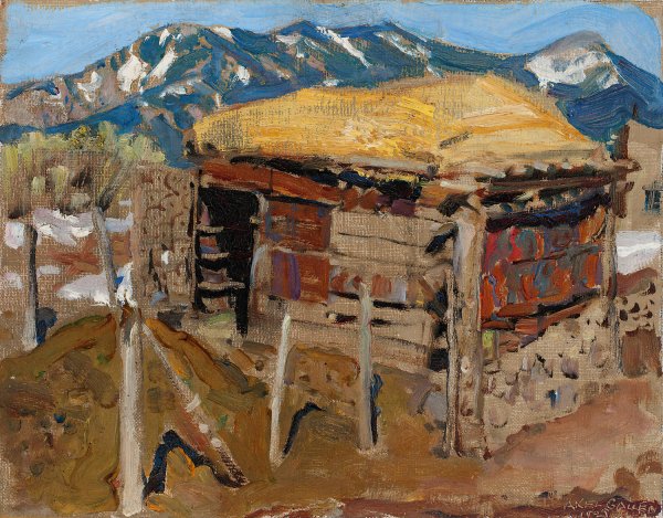 Shed in the Taos Mountains  by Akseli Gallen-Kallela - Hand-Painted Oil Painting Reproduction