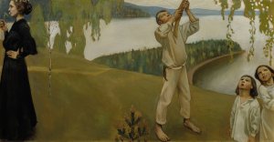 Spring, Study For The Juselius Mausoleum Frescos by Akseli Gallen-Kallela Oil Painting