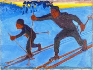 The Artist and His Son by Akseli Gallen-Kallela Oil Painting