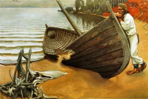 The Boat's Lament by Akseli Gallen-Kallela Oil Painting