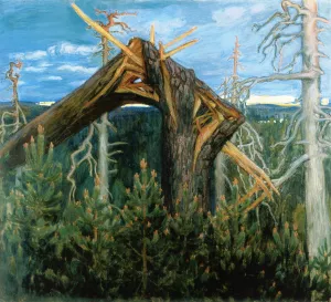 The Broken Pine by Akseli Gallen-Kallela - Oil Painting Reproduction