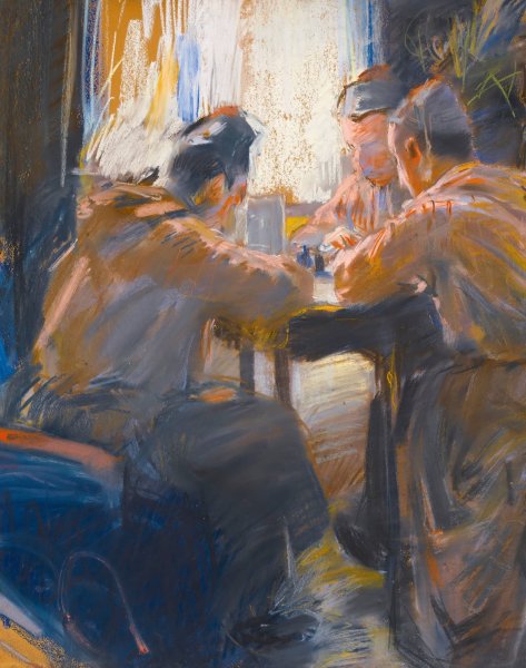 The Card Players by Akseli Gallen-Kallela - Hand-Painted Oil Painting Reproduction