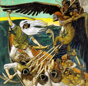 The Defense of the Sampo by Akseli Gallen-Kallela - Oil Painting Reproduction
