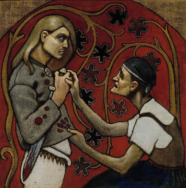 The Fratricide  by Akseli Gallen-Kallela - Hand-Painted Oil Painting Reproduction