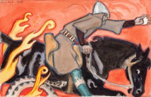 The Knight and the Snake King by Akseli Gallen-Kallela Oil Painting