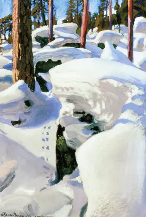 The Lair of the Lynx by Akseli Gallen-Kallela - Oil Painting Reproduction
