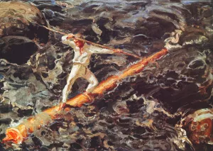 The Log Floater by Akseli Gallen-Kallela - Oil Painting Reproduction