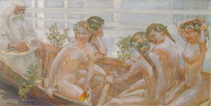 Vainamoinen's Voyage by Akseli Gallen-Kallela Oil Painting
