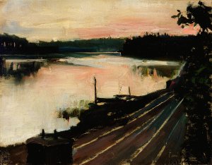 View from Elaintarha at Sunset by Akseli Gallen-Kallela Oil Painting