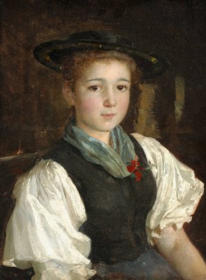 Bauernmadchen by Albert Anker Oil Painting