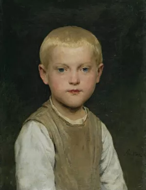 Knabenbildnis Oil painting by Albert Anker