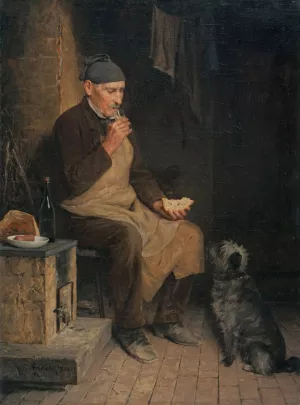Old Man Taking A Rest by Albert Anker Oil Painting
