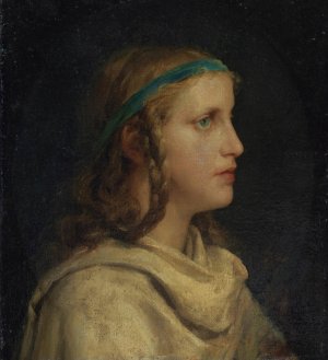 Portrait of a Girl In Profile by Albert Anker Oil Painting