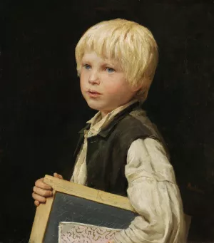 School Boy by Albert Anker Oil Painting